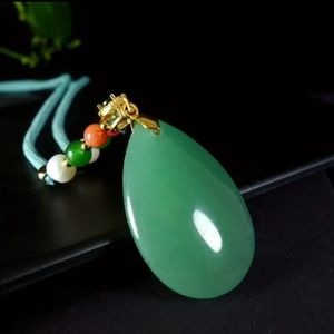 Elegant Natural Jade Water Drop Fashion Pendant Necklace.